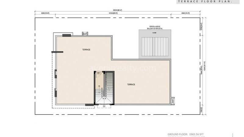 Urban villas east facing terrace plan